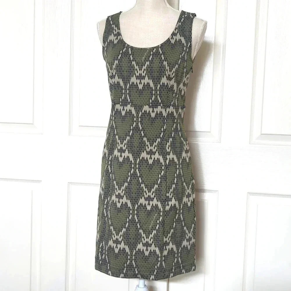 Love Moschino Heart Print Snake Print Sheath Dress Women's Mini Designer Size 4